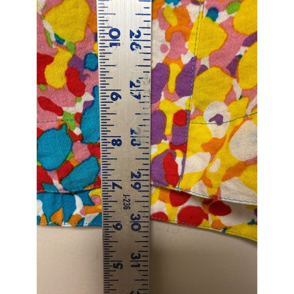 JOHN MARK Abstract Print Button Front Tunic Shirt Top L Rayon Nylon‎ Colorful - Picture 4 of 7